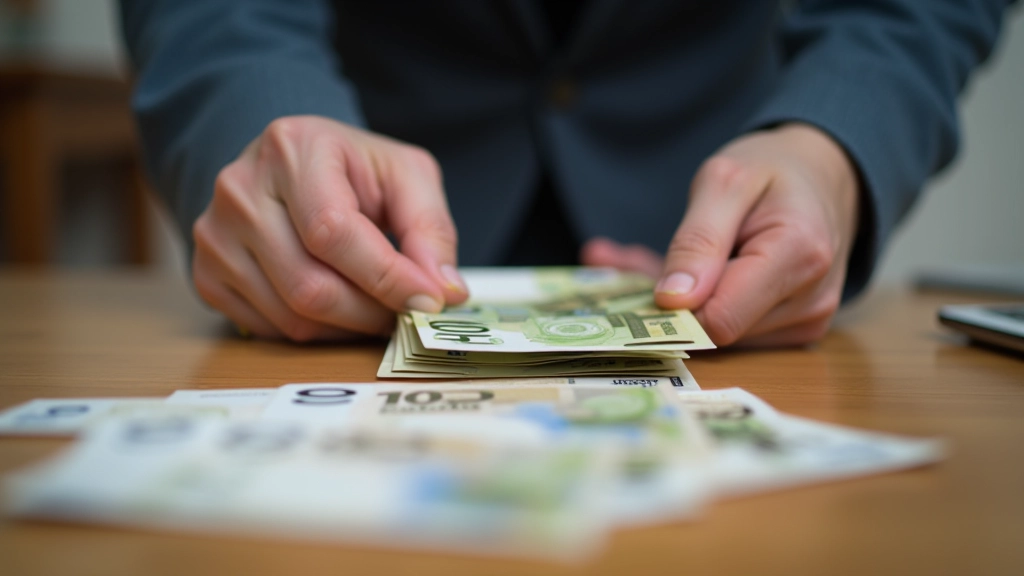 Mains comptant des billets de banque euros, symbolisant la politique monétaire et la masse monétaire